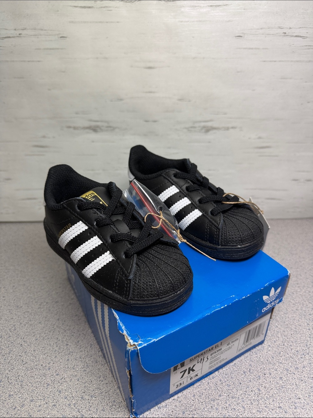 adidas Kids Black Sneakers with White Three Stripes